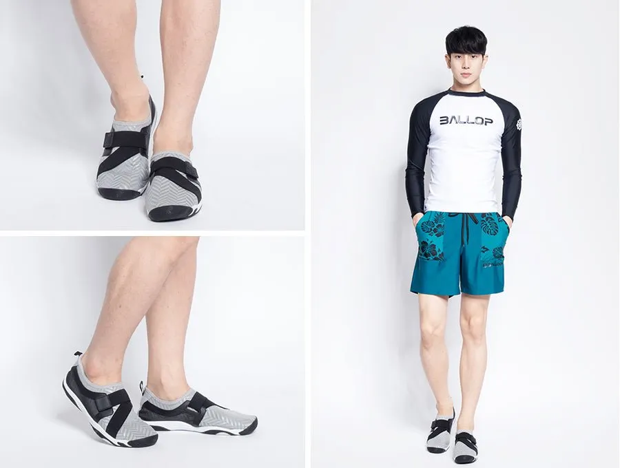 韓國 Ballop Water Sport Aqua Shoes 厚底水陸兩用浮潛鞋 (黑白, Band Black)
