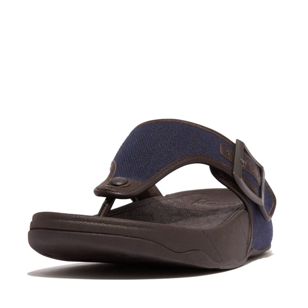 รองเท้าแตะแบบหูหนีบ ผู้ชาย รุ่น TRAKK II MENS BUCKLE TWO-TONE CANVAS TOE-POST SANDALS