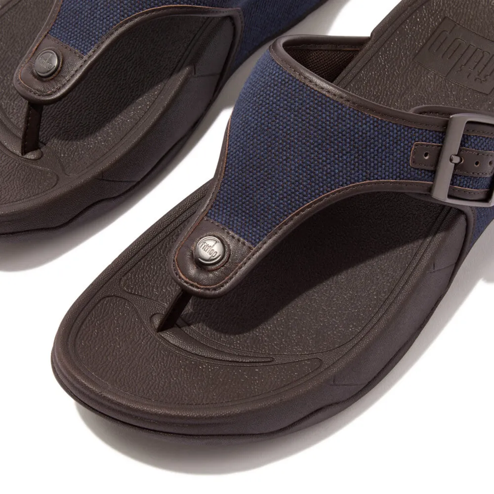 รองเท้าแตะแบบหูหนีบ ผู้ชาย รุ่น TRAKK II MENS BUCKLE TWO-TONE CANVAS TOE-POST SANDALS