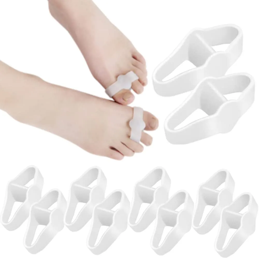 10 Pack Gel Toe Corrector Toe Separators with 2 Loops Big Toe Spacer for Bunion Pain and Overlapping Toe for Women & Men Straighten Overlapping Hammer Toe