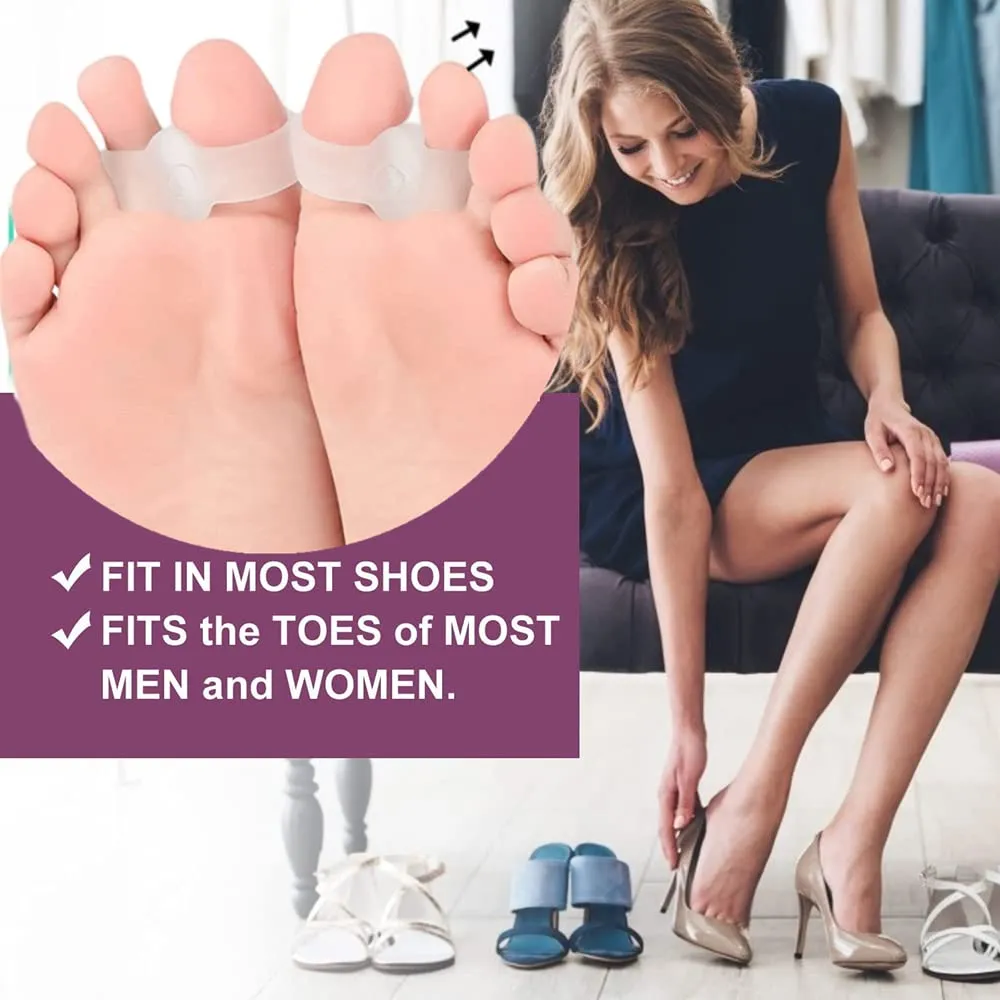 10 Pack Gel Toe Corrector Toe Separators with 2 Loops Big Toe Spacer for Bunion Pain and Overlapping Toe for Women & Men Straighten Overlapping Hammer Toe