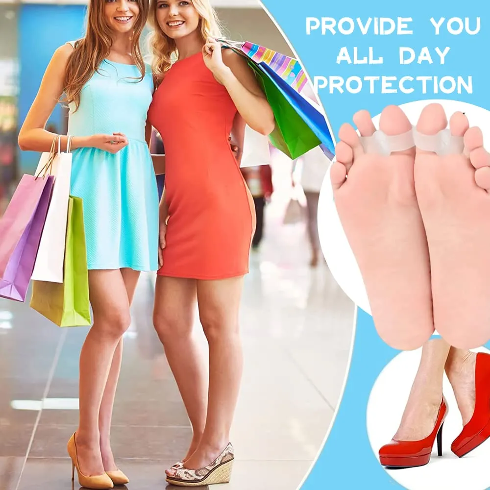 10 Pack Gel Toe Corrector Toe Separators with 2 Loops Big Toe Spacer for Bunion Pain and Overlapping Toe for Women & Men Straighten Overlapping Hammer Toe