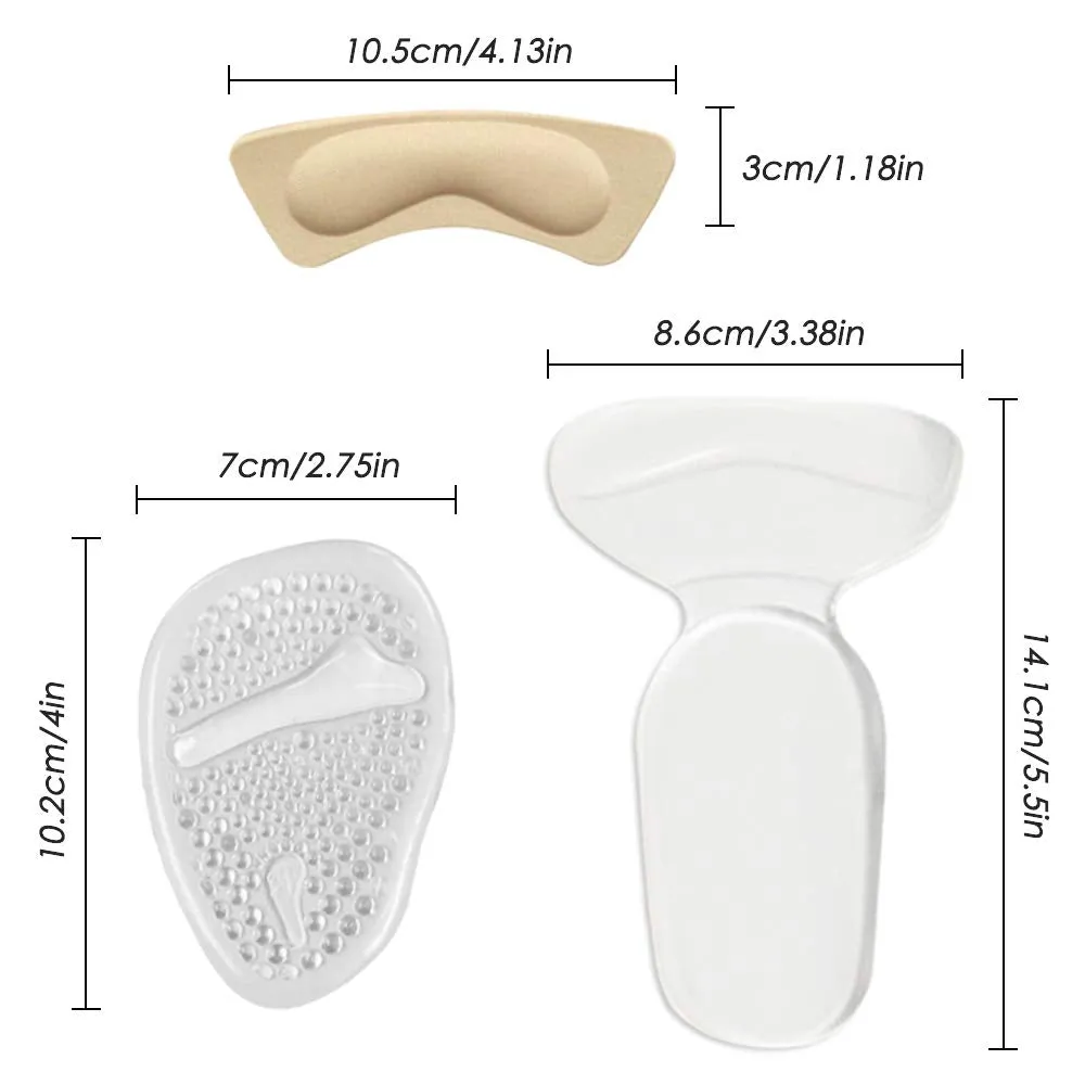 12 Pairs Heel Grips Liner, AIFUDA High Heel Pads High Heel Forefoot Cushions Inserts for Loose Shoes, Foot Care Protection