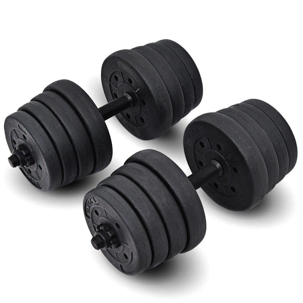 1" Standard Vinyl 30kg Dumbbell Set With Barbell Connector