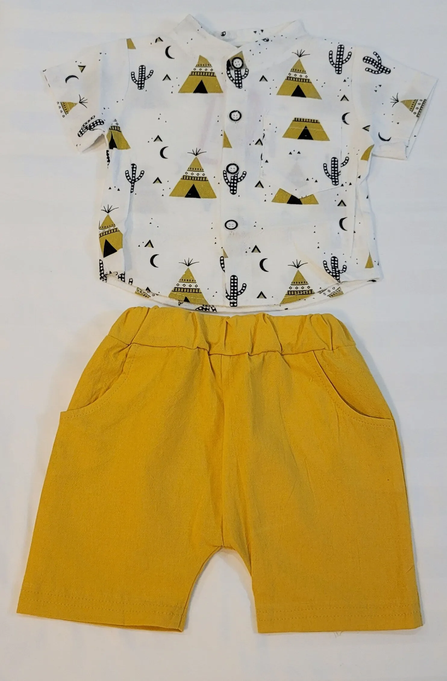 2pcs Toddler Boy Casual Shirt and Short Set, Baby Clothes 2pcs, Baby Boys Set, Soft/Comfy Boys Set, Casual Boys Set,  Cactus Print Boys