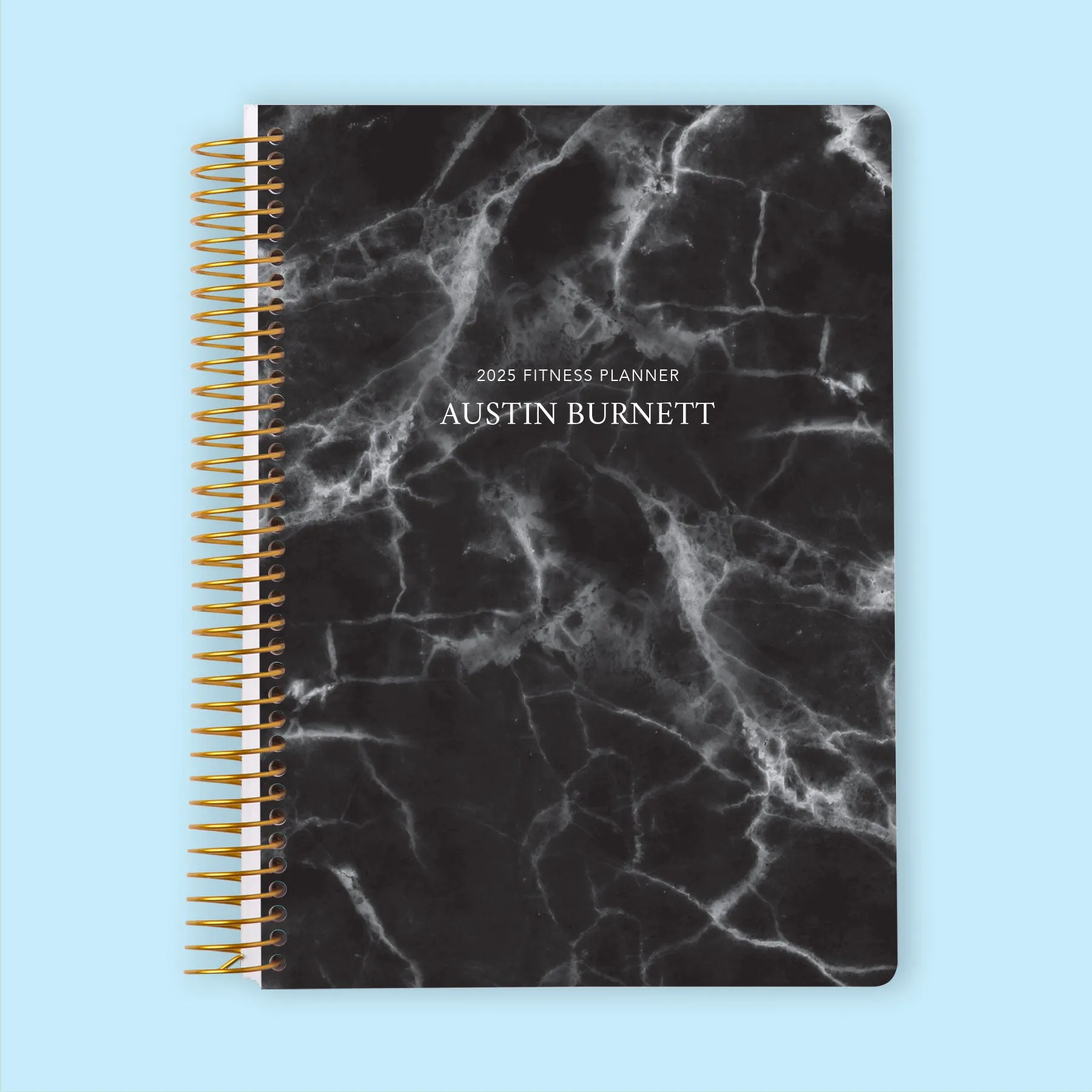6x9 Fitness Planner - Black Marble