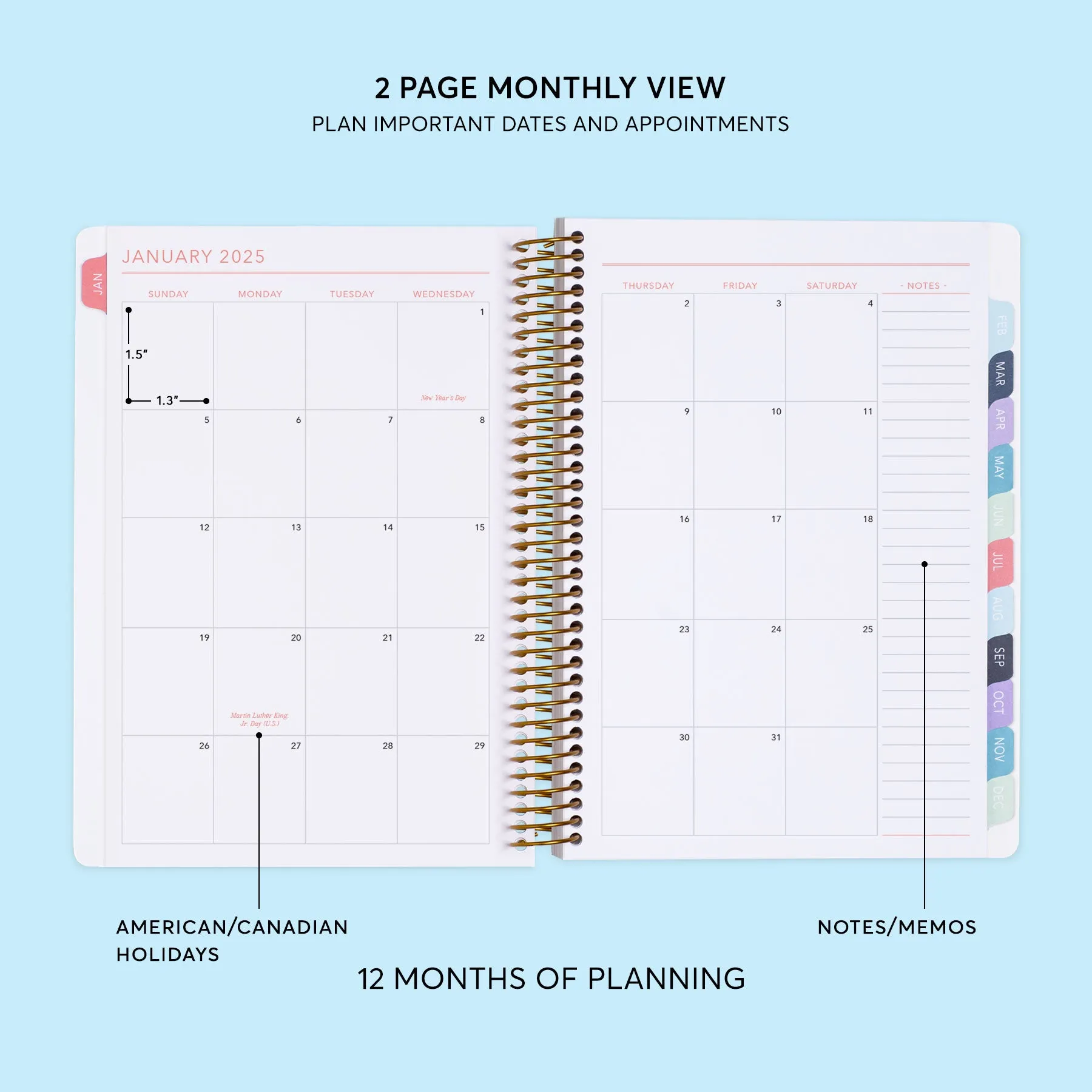 6x9 Fitness Planner - Blue Color Block