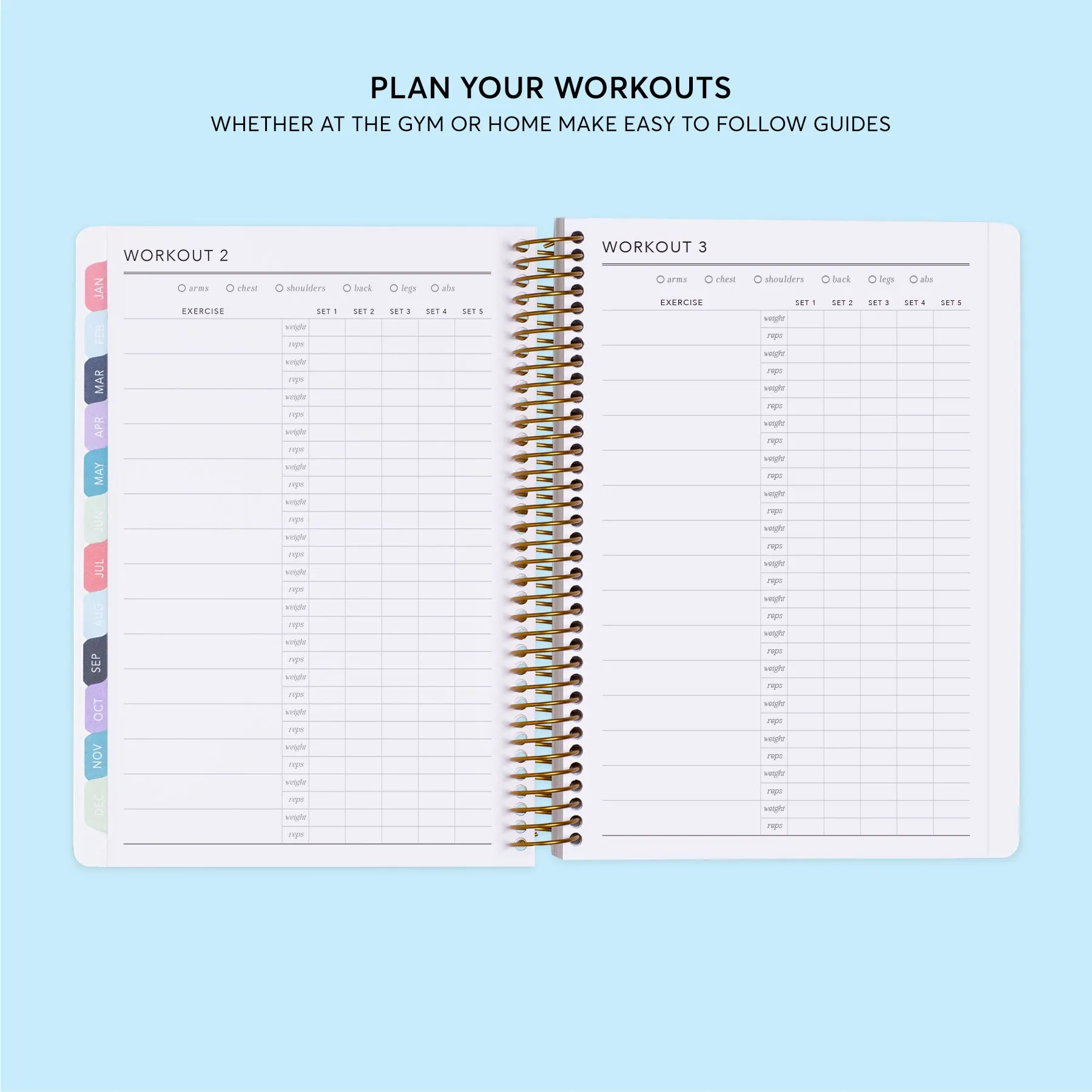 6x9 Fitness Planner - Blue Color Block