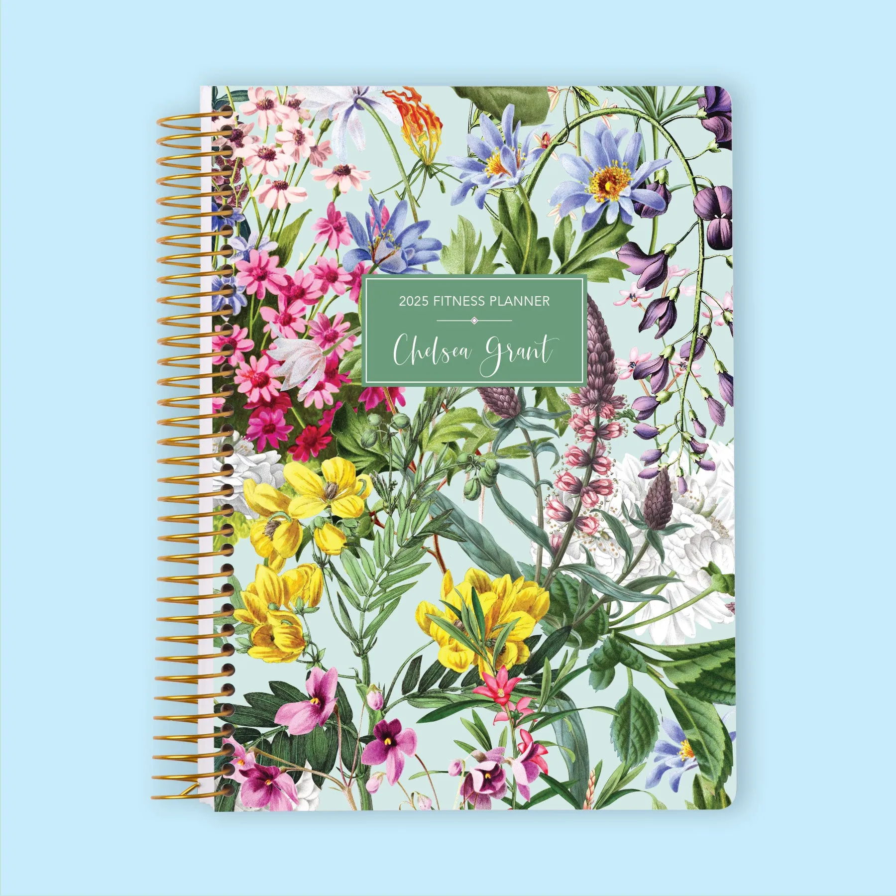 6x9 Fitness Planner - Colorful Florals Green
