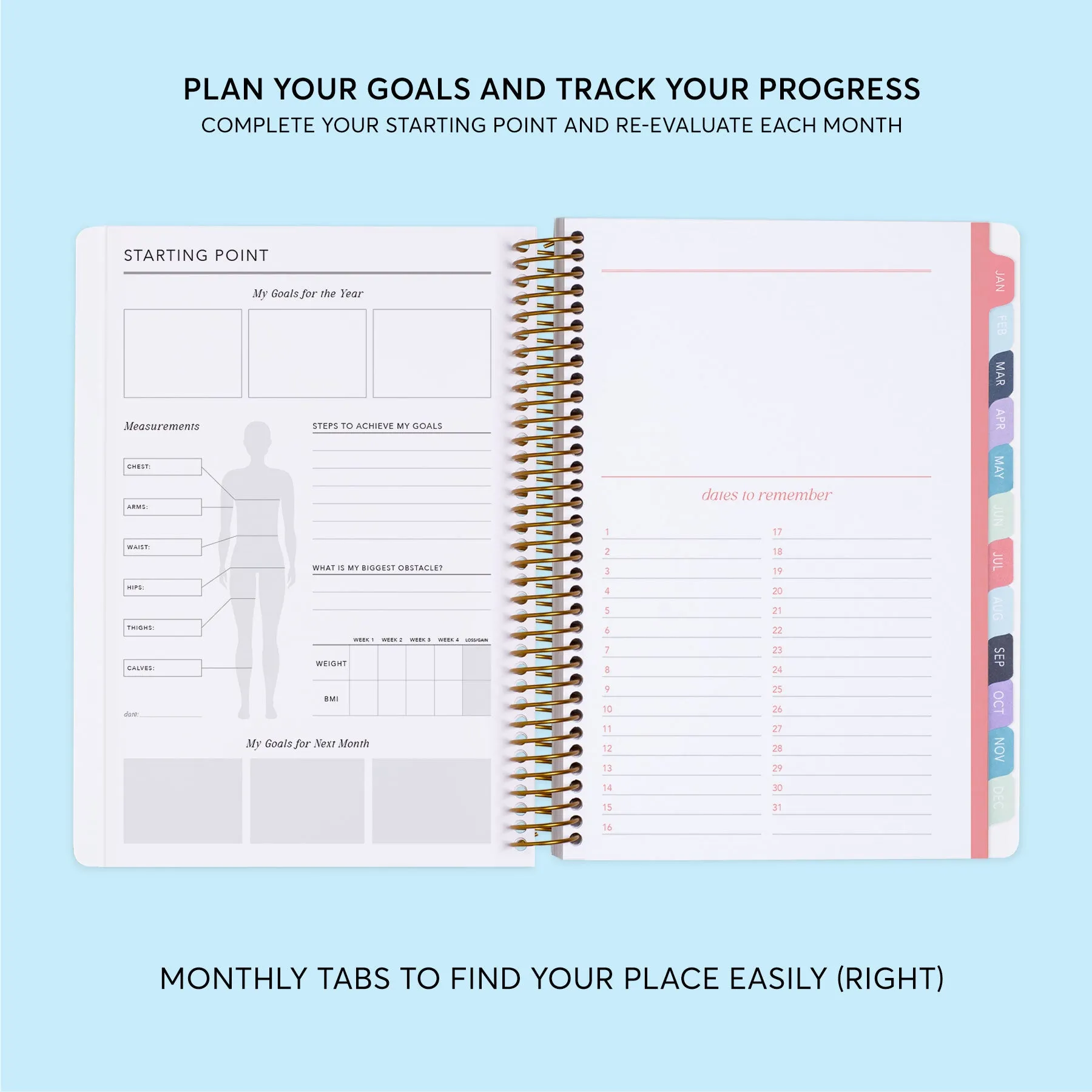 6x9 Fitness Planner - Gray Marble