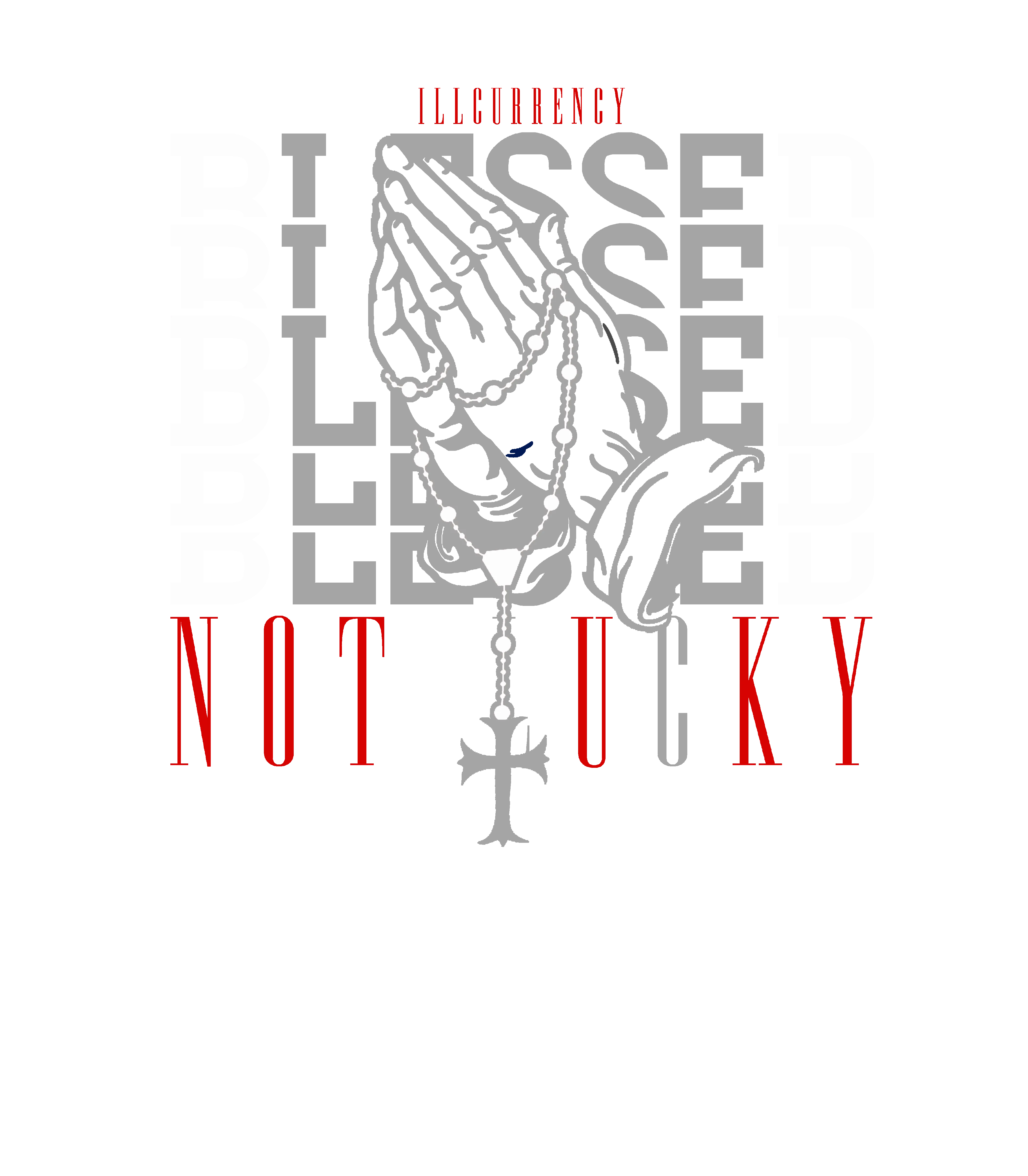 Air Jordan 3 Black Cement Black T-Shirt (Blessed not lucky)| illcurrency