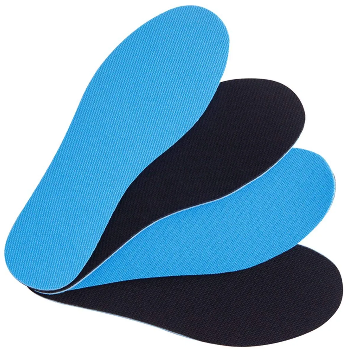 Amitataha 2 Pairs Breathable Insoles, Super-Soft, Sweat-Absorbent, Double-Colored and Double-Layered Shoe Inserts of Foam That Fit in Any Shoes (Blue/Black, 5-6.5 Women/4-5.5 Men) Blue/Black