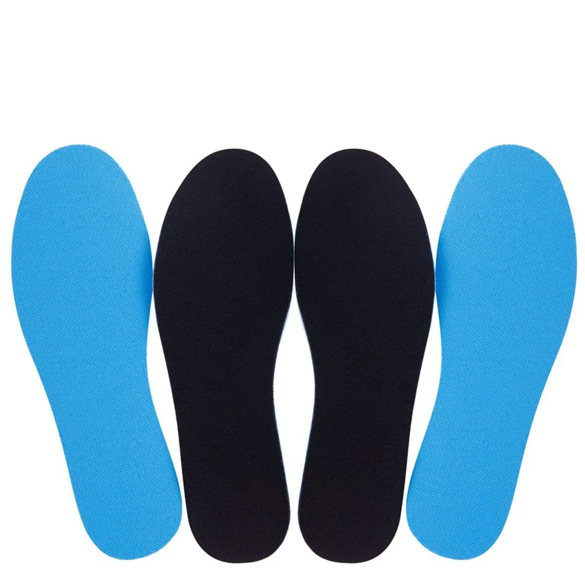 Amitataha 2 Pairs Breathable Insoles, Super-Soft, Sweat-Absorbent, Double-Colored and Double-Layered Shoe Inserts of Foam That Fit in Any Shoes (Blue/Black, 5-6.5 Women/4-5.5 Men) Blue/Black