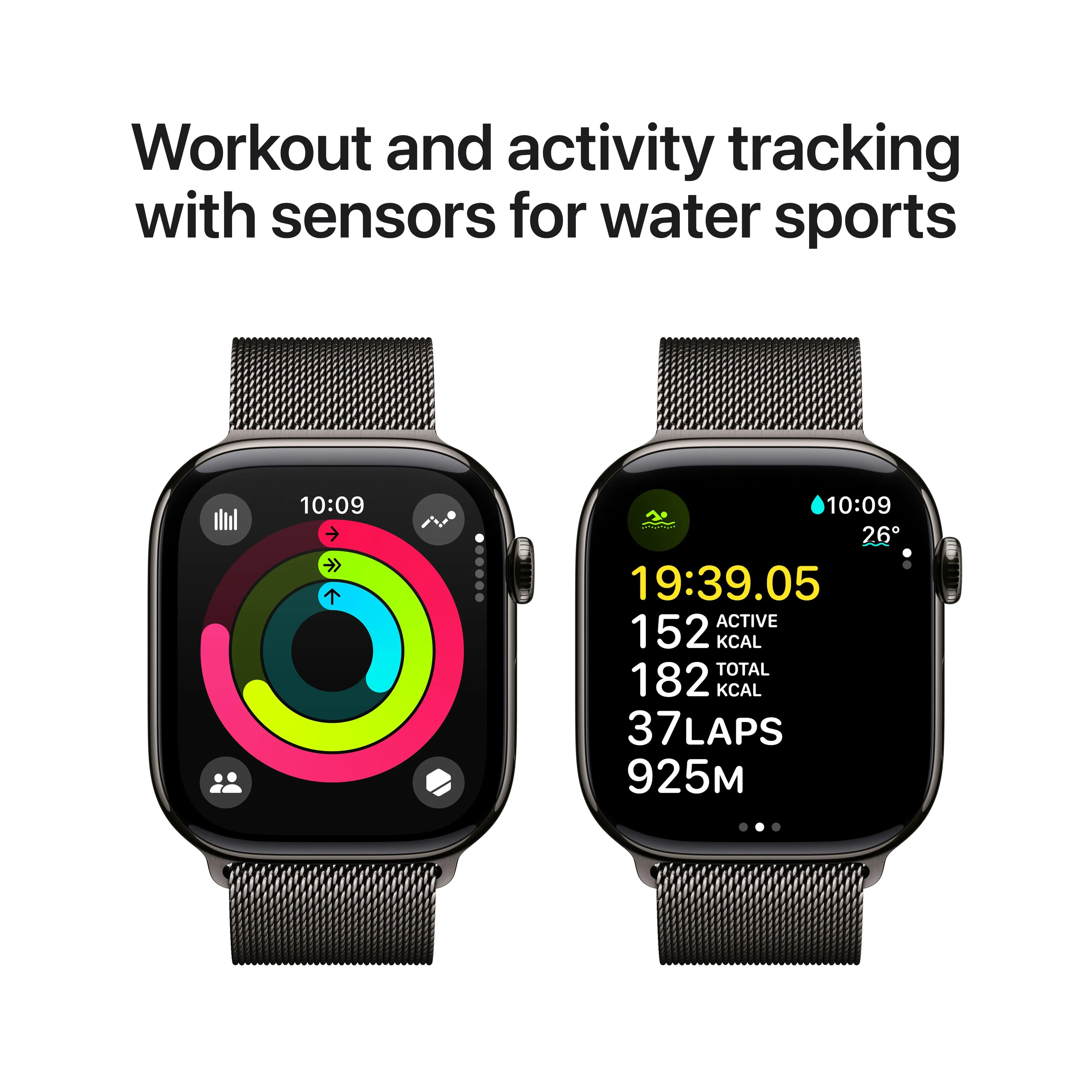 Apple Watch Series 10 GPS   Cellular 46mm Slate Titanium Case with Slate Milanese Loop - S/M