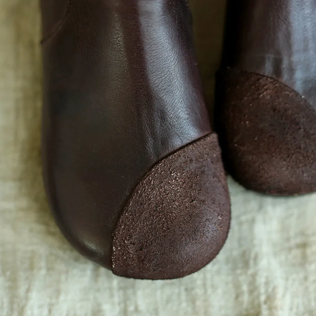 Autumn Winter Leather Retro Handmade Casual Women's Boots | Gift Shoes