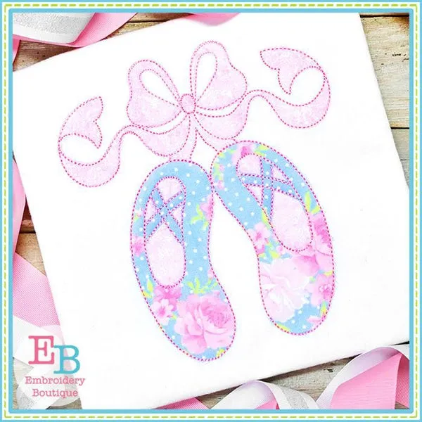 Ballet Shoes with Big Bow Bean Applique