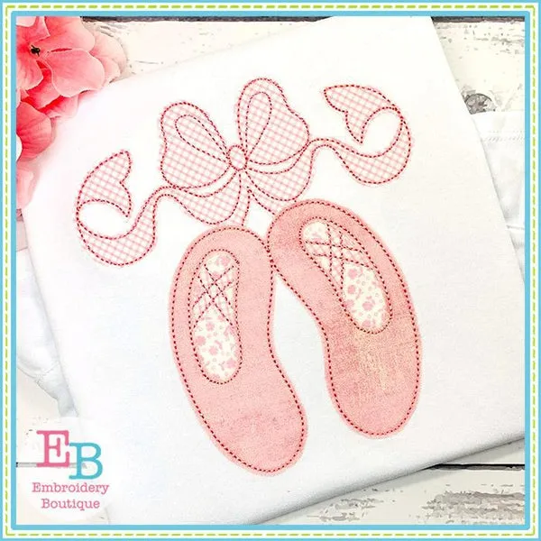 Ballet Shoes with Big Bow Bean Applique