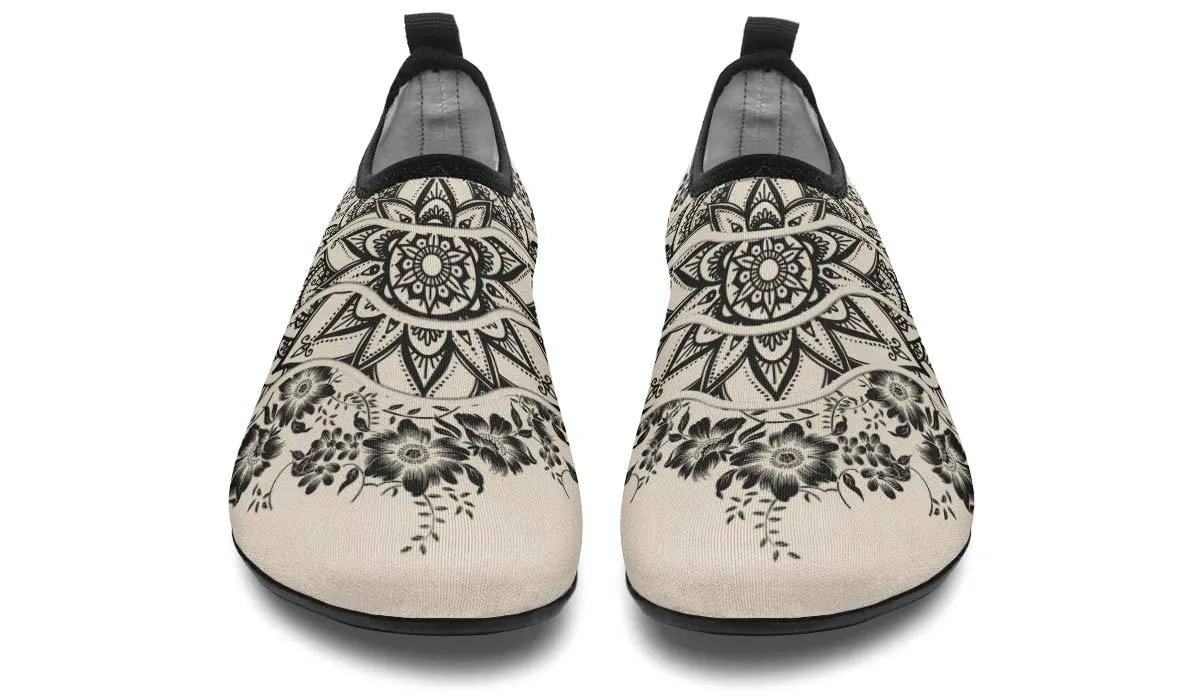 Beige Ornate Flower Mandala
