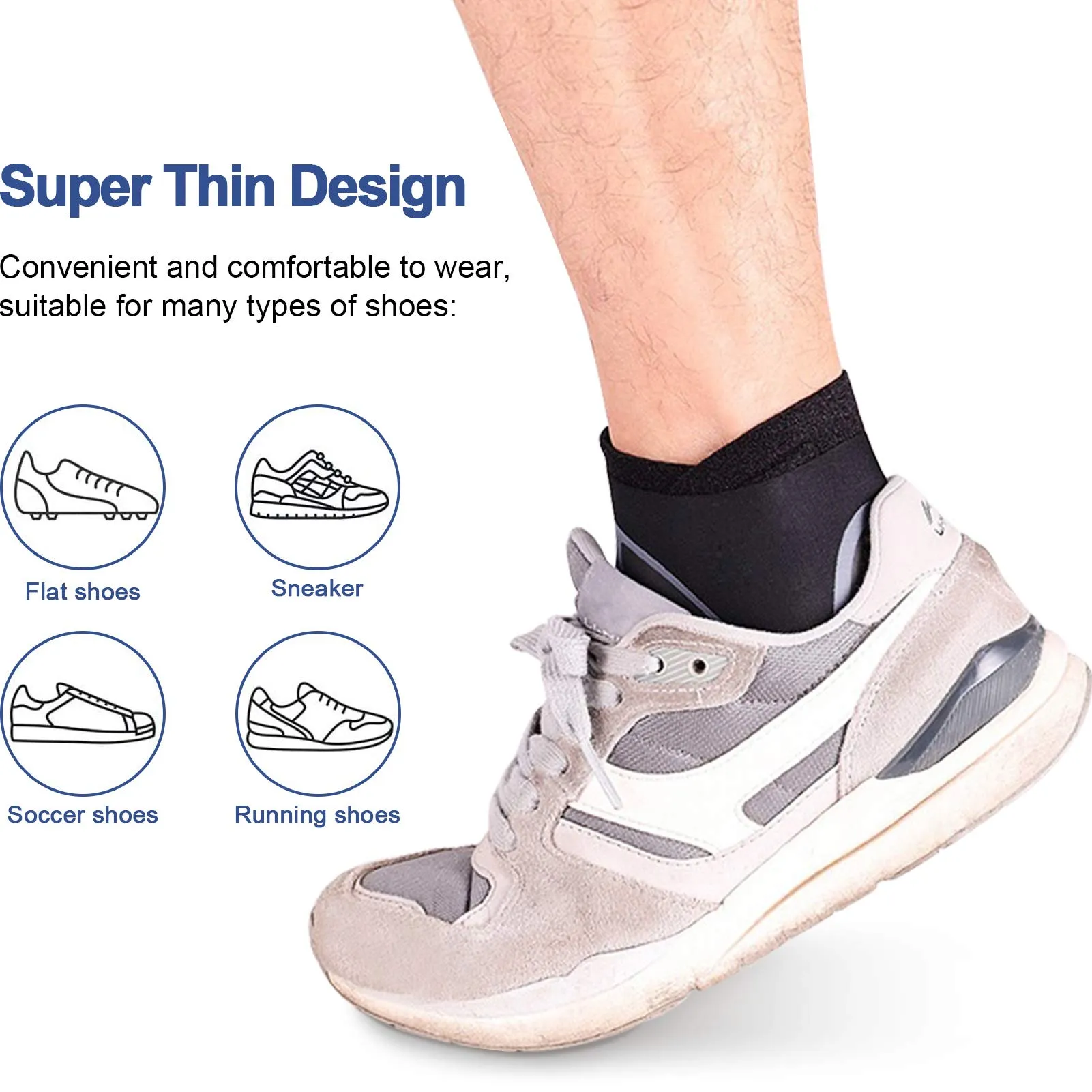 Beister 1 Pair Ankle Support Breathable Neoprene Compression Ankle Brace for Men and Women, Elastic Sprain Foot Sleeve for Sports Protect, Arthritis, Plantar Fasciitis, Achilles tendonitis, Recovery Black Medium (Pack of 2)