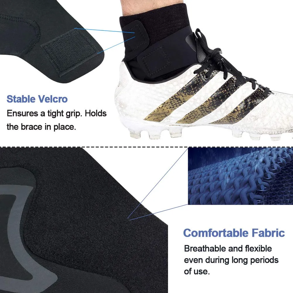 Beister 1 Pair Ankle Support Breathable Neoprene Compression Ankle Brace for Men and Women, Elastic Sprain Foot Sleeve for Sports Protect, Arthritis, Plantar Fasciitis, Achilles tendonitis, Recovery Black Medium (Pack of 2)