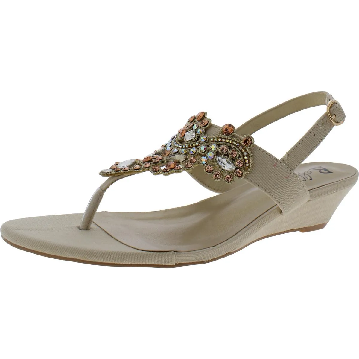 Bellini Womens Loni Canvas Thong T-Strap Sandals