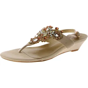 Bellini Womens Loni Canvas Thong T-Strap Sandals