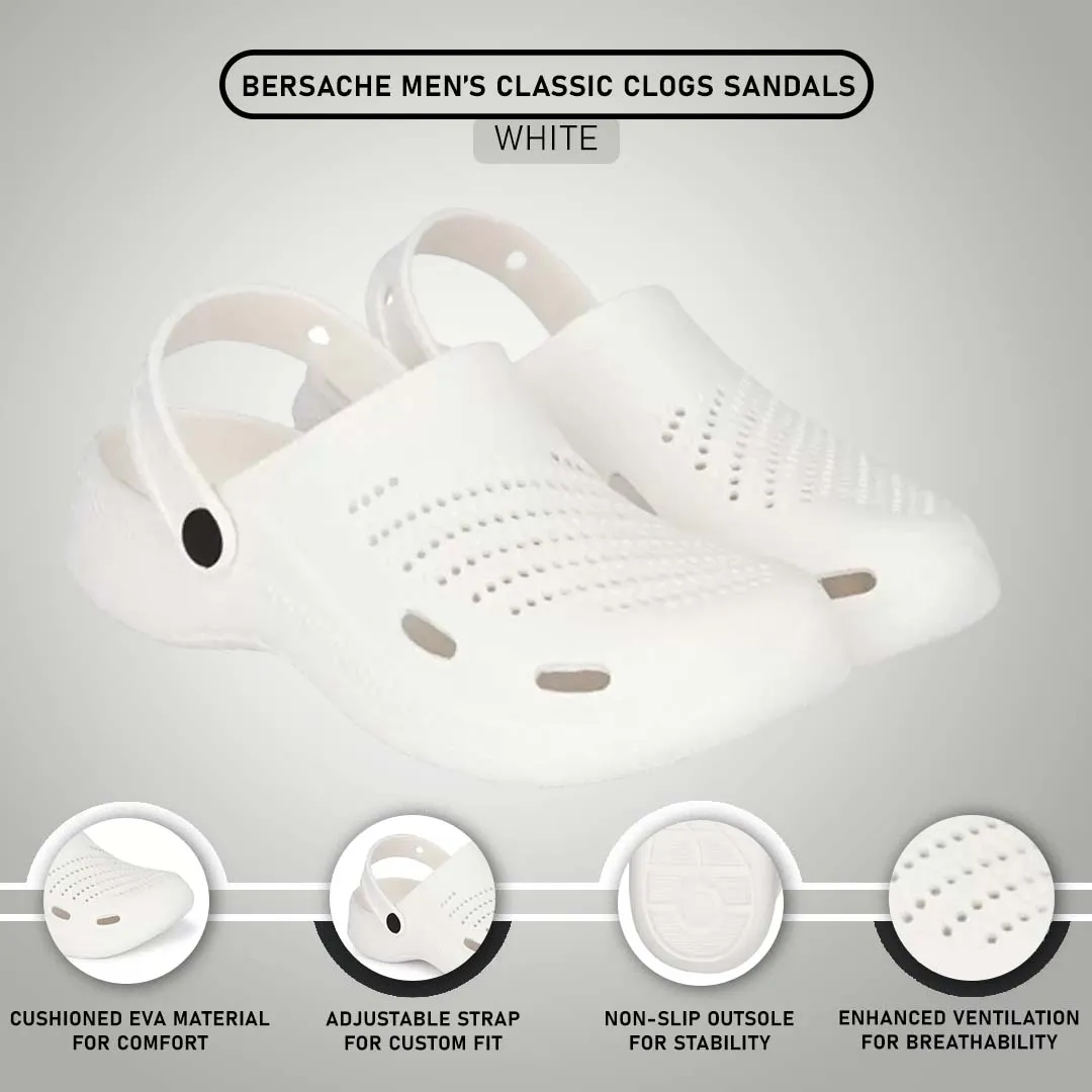 Bersache Extra Soft Classic Casual with  Regular wear with Ultra Soft & Flexibility Technology Clogs for Men's & Boy's- 6010- White