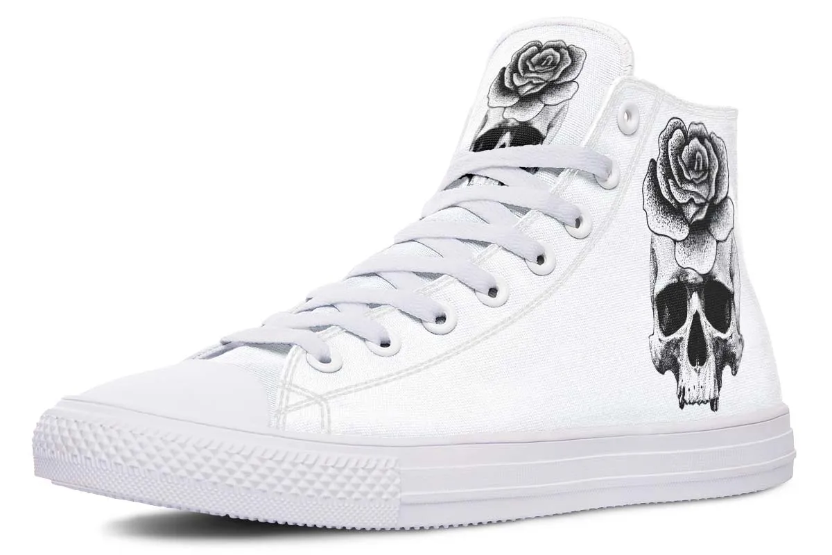 Black And White Skull And Rose