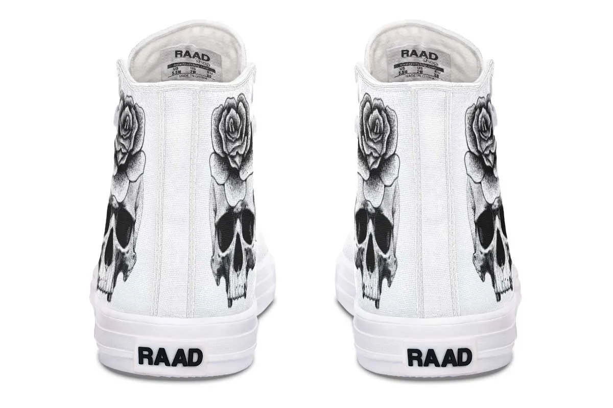 Black And White Skull And Rose
