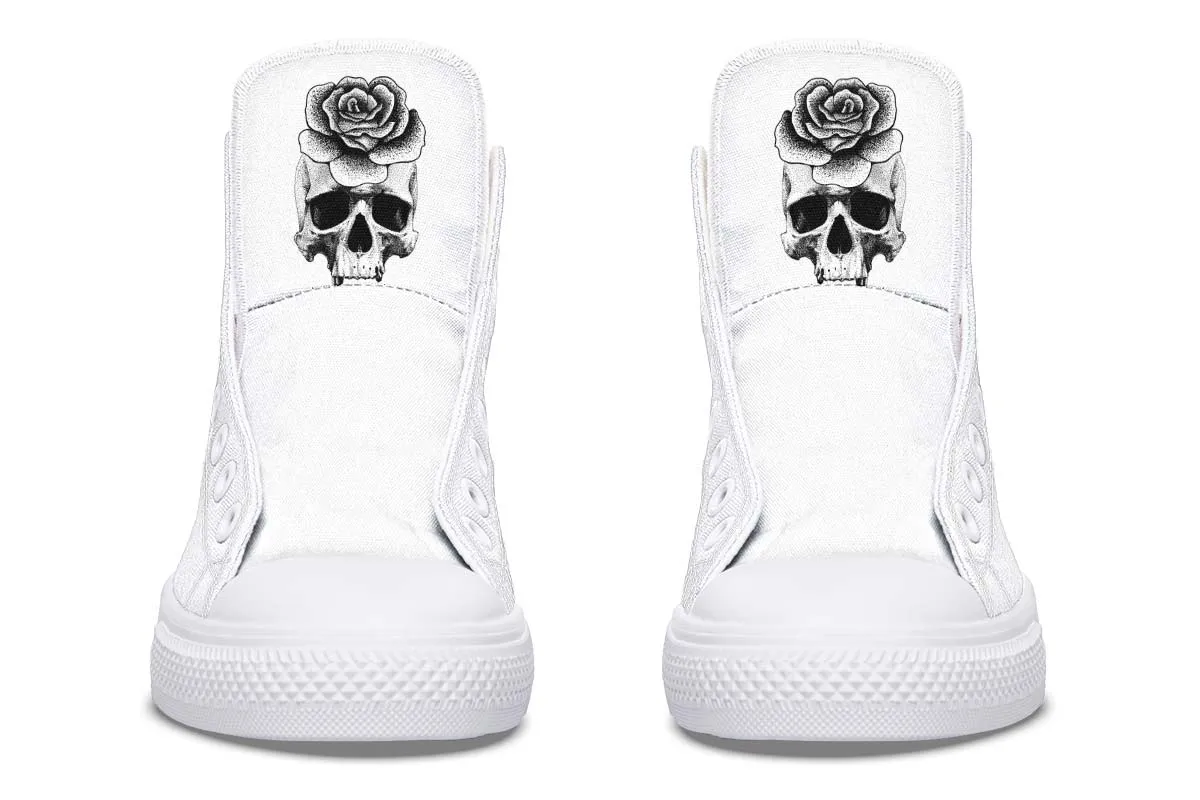 Black And White Skull And Rose