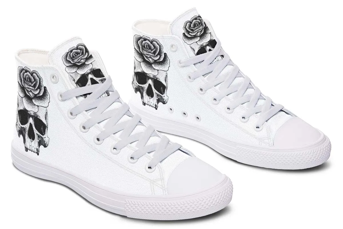 Black And White Skull And Rose