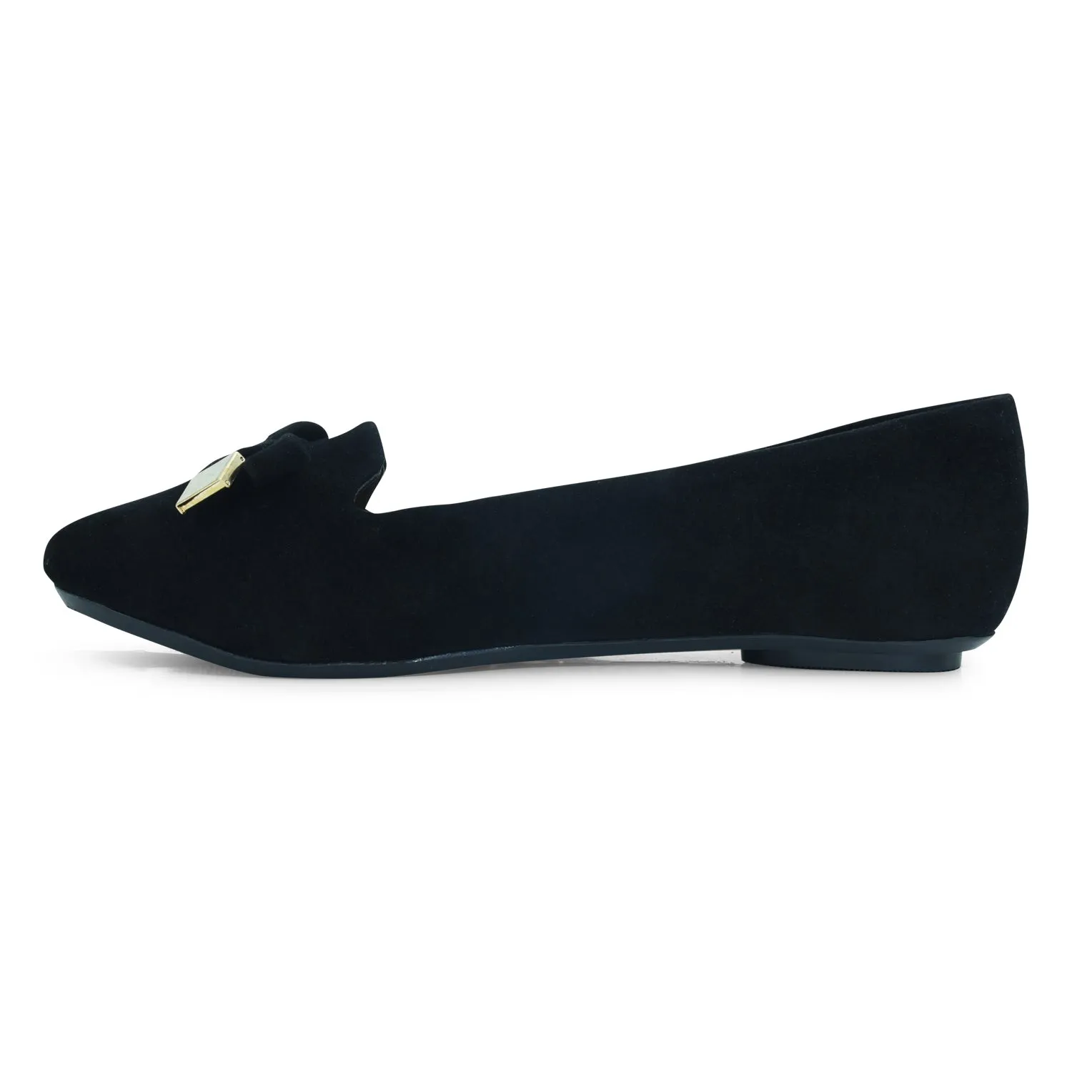 Black Suede Ballet Flat for Women