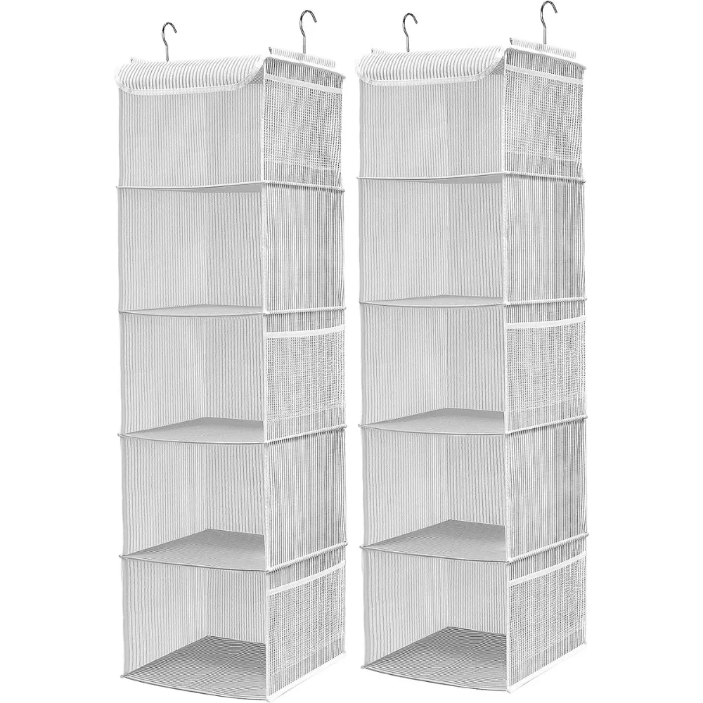 Blushbees® 2-Pack 5-Shelf Hanging Closet Organizer - Black