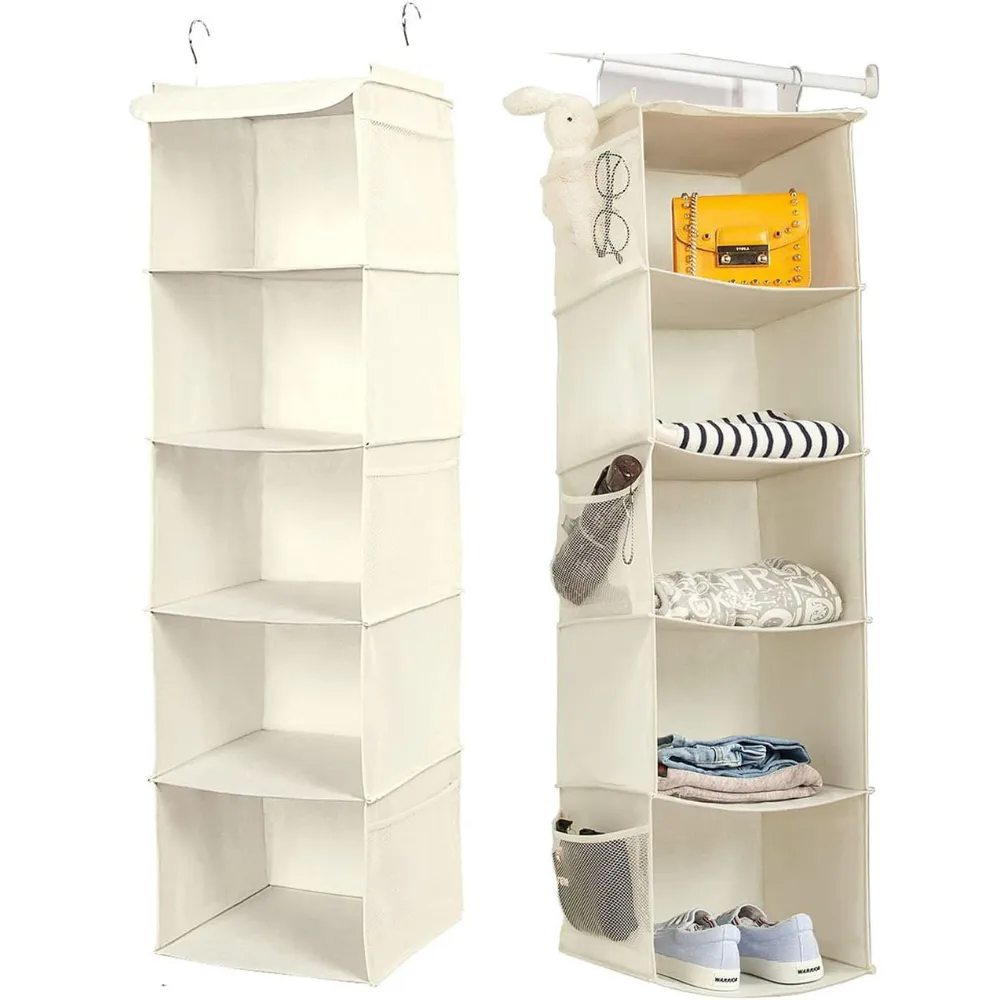 Blushbees® 2-Pack 5-Shelf Hanging Closet Organizer - Black