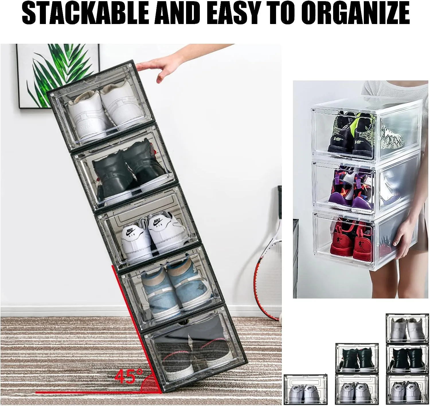 Blushbees® Sturdy Clear Shoe Organizer - 6 Pack, White
