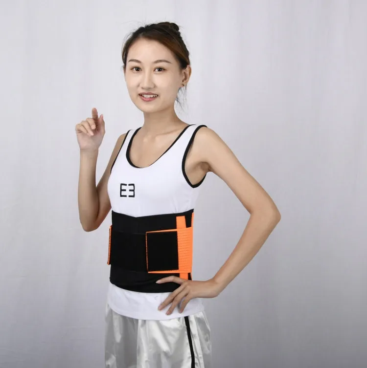 Breathable Mesh Warm Waist Belt Reinforced Steel Plate Support Sports Waist Belt, Specification: L(Fluorescent Green)