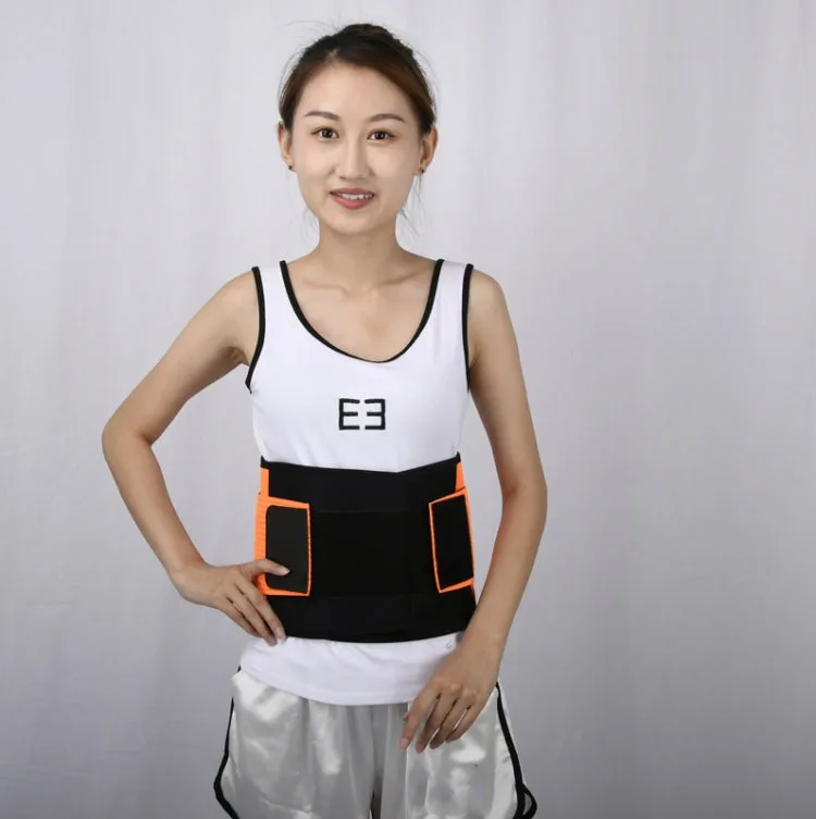 Breathable Mesh Warm Waist Belt Reinforced Steel Plate Support Sports Waist Belt, Specification: L(Fluorescent Green)