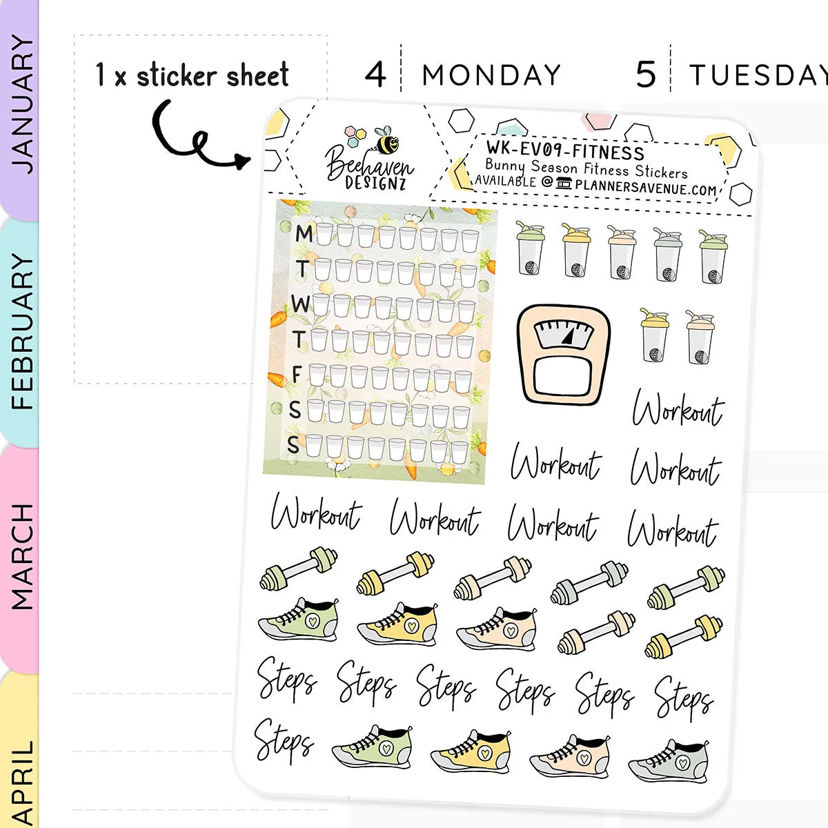 Bunny Season Fitness Stickers