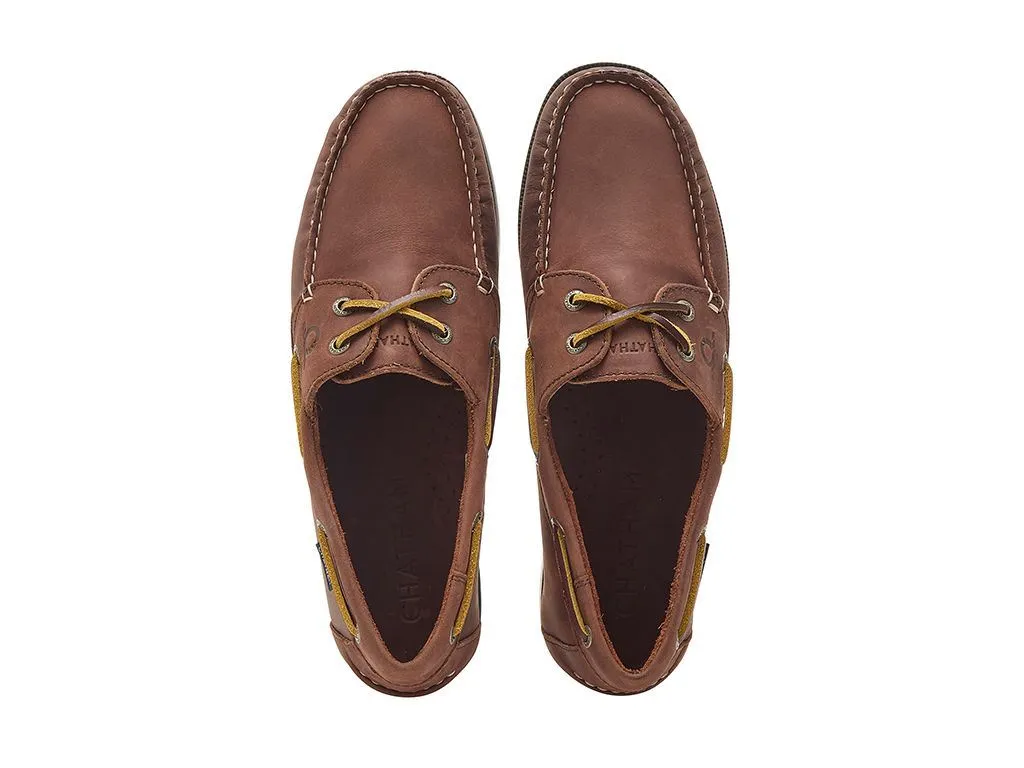 Chatham Leather Boat Shoes For Men - Whitstable in Burgundy, 6-15