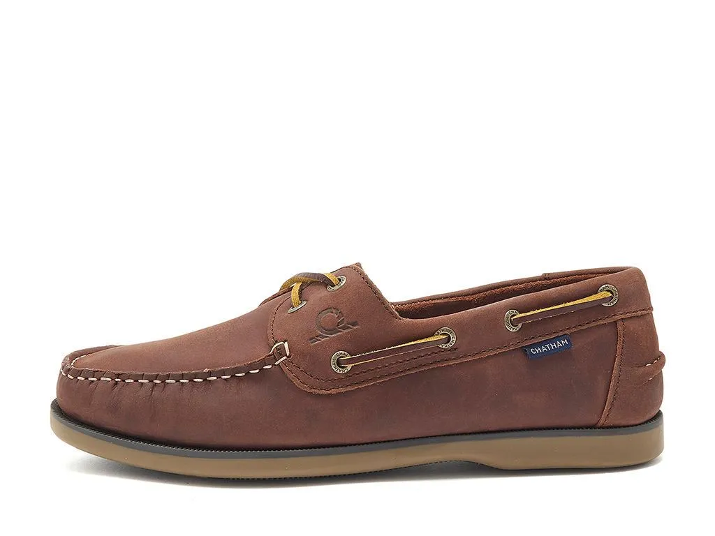 Chatham Leather Boat Shoes For Men - Whitstable in Burgundy, 6-15