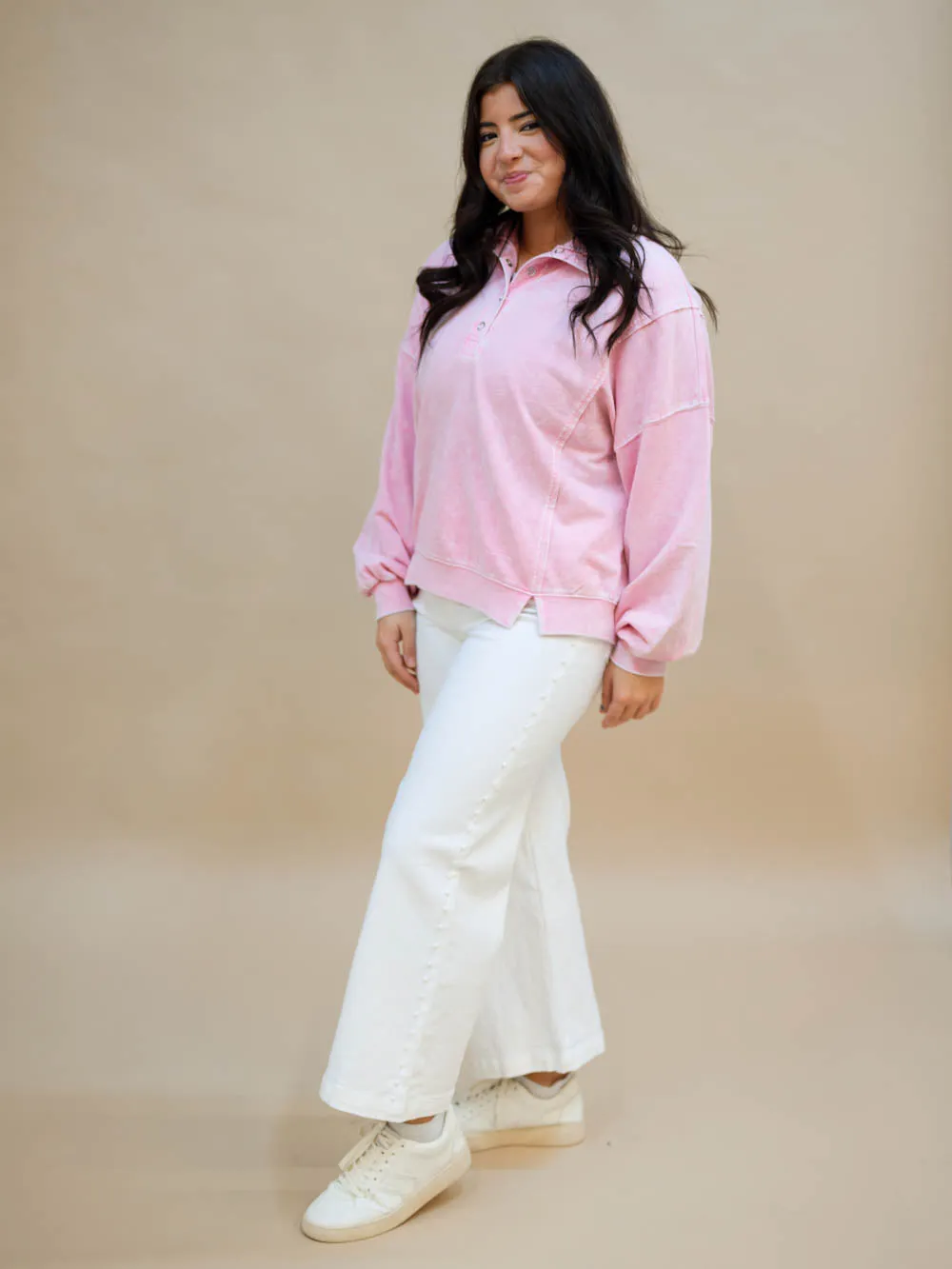 Chloe Long Sleeve Top - Pink