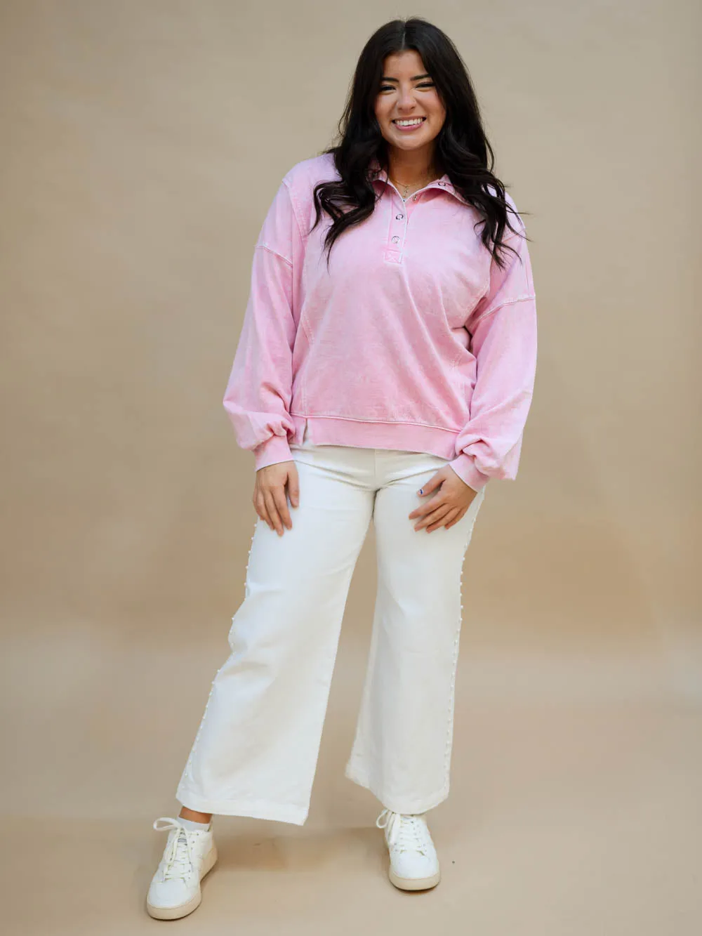 Chloe Long Sleeve Top - Pink