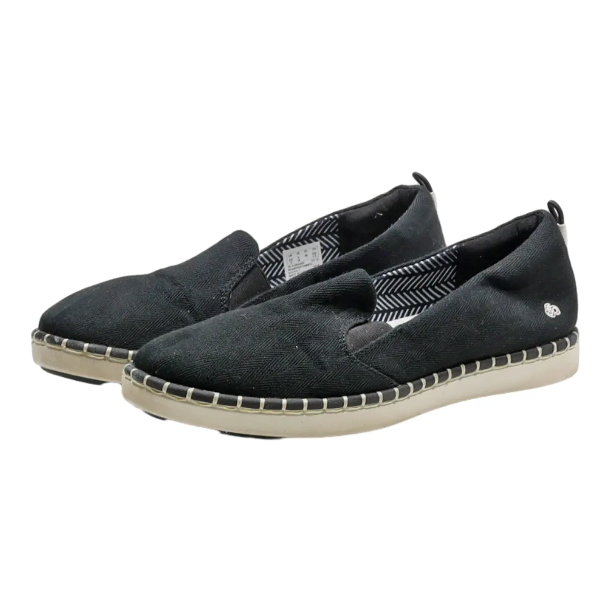 CLARKS Pump Shoes Black Canvas Womens UK 6.5