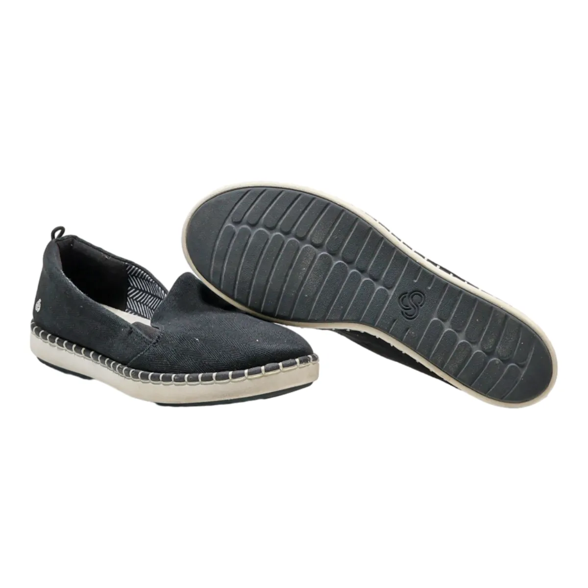 CLARKS Pump Shoes Black Canvas Womens UK 6.5