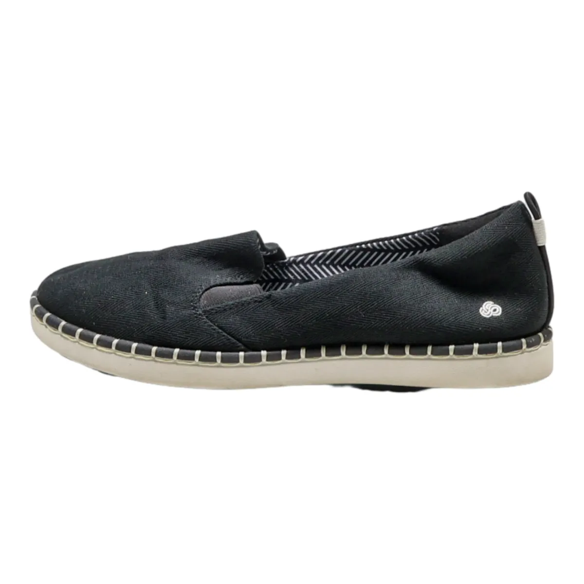CLARKS Pump Shoes Black Canvas Womens UK 6.5