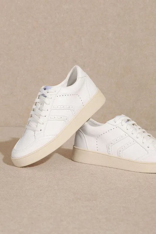 Classic White Lace Up Sneakers