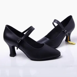 Closed Toe Buckle Fastening Ballroom Shoes
