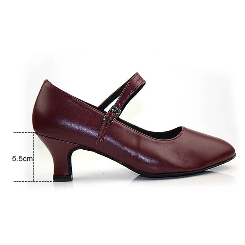Closed Toe Buckle Fastening Ballroom Shoes