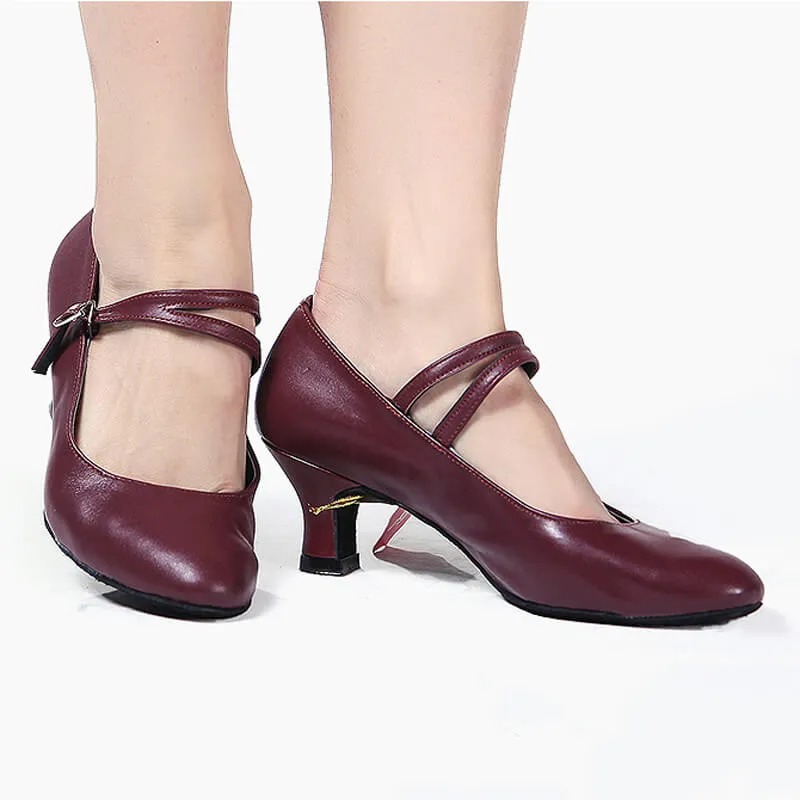 Closed Toe Buckle Fastening Ballroom Shoes