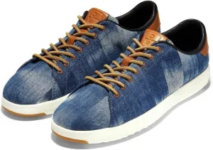 Cole Haan Grandpro Tennis Indigo Print/Ivory Lace Up Low Top Round Toe Sneakers